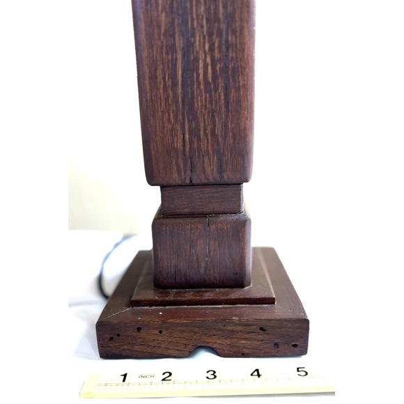 VINTAGE Table Lamp Wooden Base ‎ Vtg MCM Rustic Cottage-No Shade - Picture 3 of 16